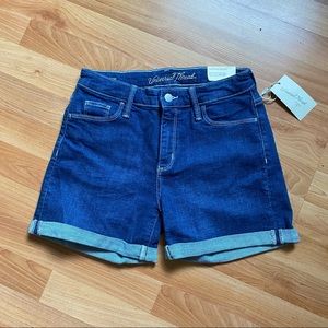 Universal thread hi rise midi denim shorts